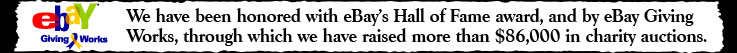 Honored Participant of eBay's Giving Works Charity Auctions