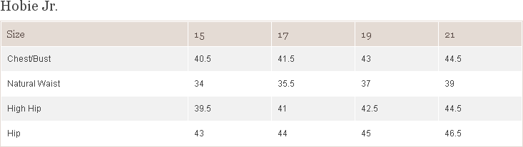 Hobie Size Chart