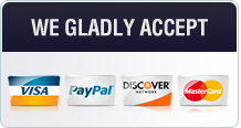 We accept PayPal and all major credit cards