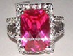 Nicole Sterling Silver Hot Pink CZ Engagement Ring