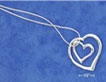 Gorgeous Double Heart Italian Sterling Floating Hearts Necklace