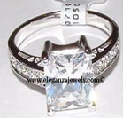 Sterling Silver CZ Engagement Rings
